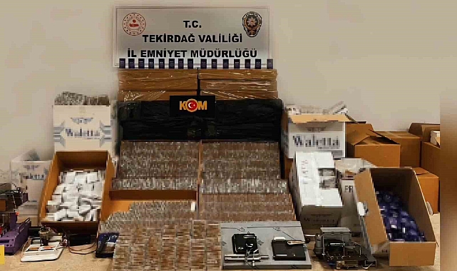 Tekirdağ'da kaçak makaron operasyonu