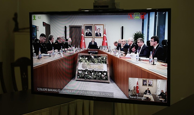 Vali Turan Video Konferans Sistemi üzerinden gerçekleştirilen toplantıya katıldı