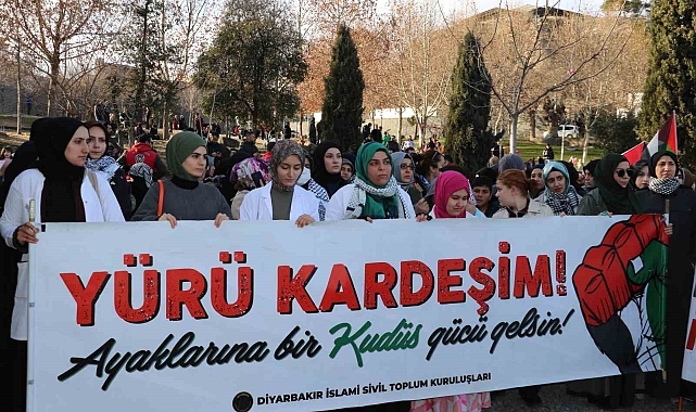 Diyarbakır'da Sağlık Çalışanları İsrail'in Suçunu Kınadı: Dr. Hussam Abu Safiye'ye Destek Yürüyüşü