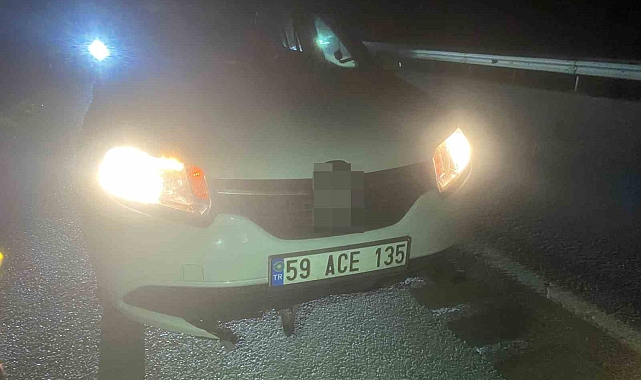 Yola düşen tır lastiği kazaya neden oldu