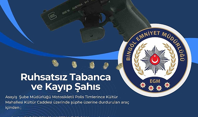 Bingöl'de Bir Adet Ruhsatsız Silah Ele Geçirildi