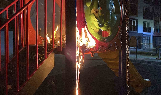 Çocuk oyun parkını ateşe verdiler