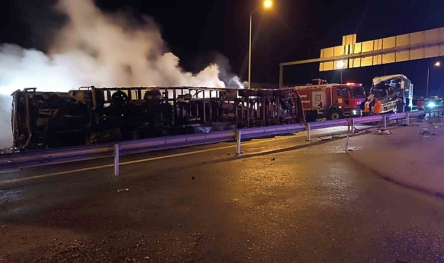 TAG Otoyolu'nda otomobil, otobüs ve tırın karıştığı zincirleme kaza: 1 ölü, 19 yaralı
