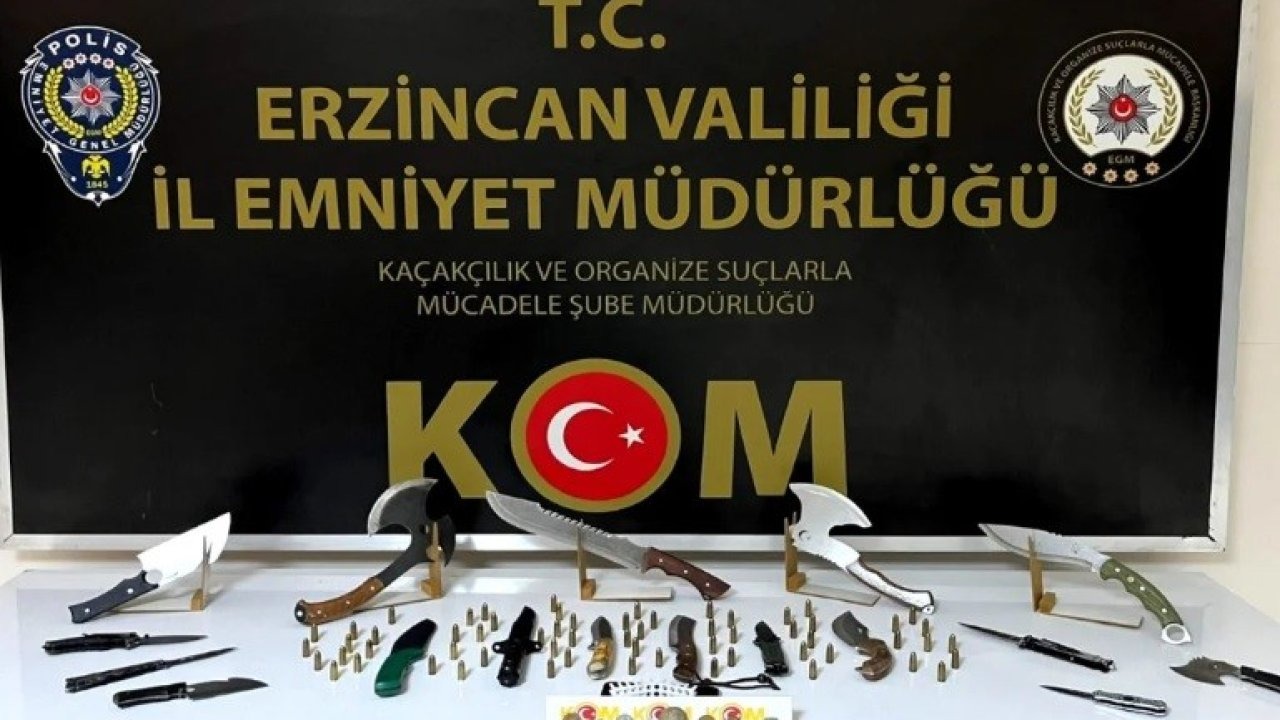 Erzincan'da Tarihi Eser Operasyonu: Bıçaklar ve Fişekler Ele Geçirildi