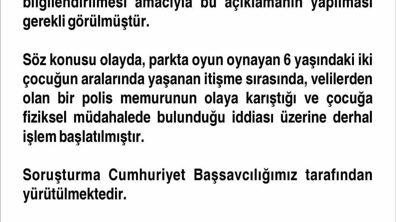 Elazığ'da Çocuğa Fiziksel Müdahalede Bulunduğu İddia Edilen Polis Memuru Görevden Uzaklaştırıldı