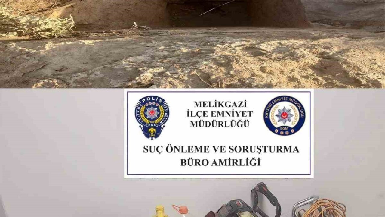 Kayseri'de Kaçak Kazı Yapan 4 Kişi Suçüstü Yakalandı