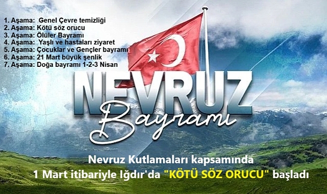 IĞDIR'DA 1 MART İTİBARİYLE KÖTÜ SÖZ ORUCU BAŞLADI: