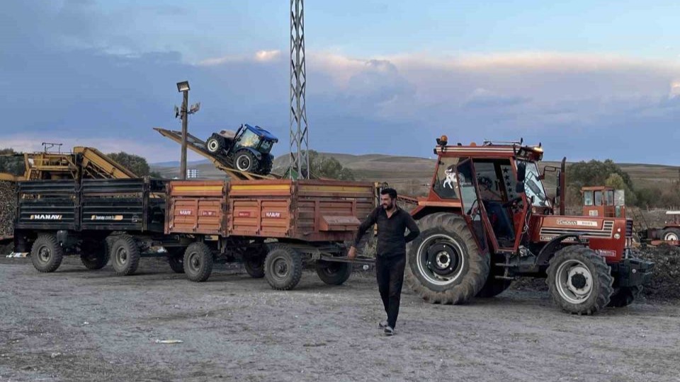Kars'ta Şeker Pancarı Hasadında Zamanla Yarış: Çiftçiler Soğuk Havaya Rağmen Gece Gündüz Mesai Yapıyor