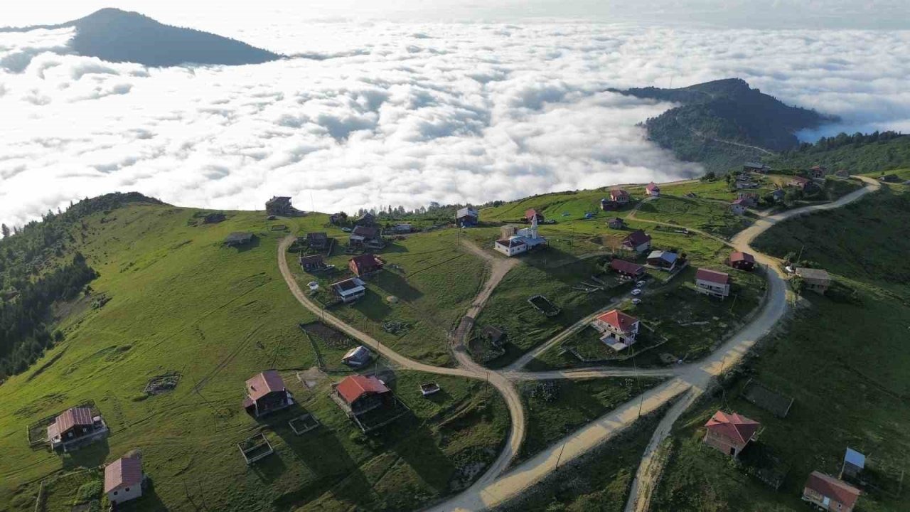 Trabzon’un Büyük Harman Yaylası’nda Büyüleyici Sis Denizi Manzarası