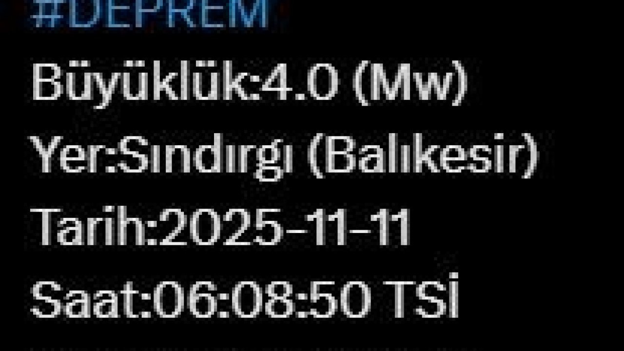 Balıkesir Güne Depremle Başladı: Sındırgı'da 4.0 Büyüklüğünde Sarsıntı!