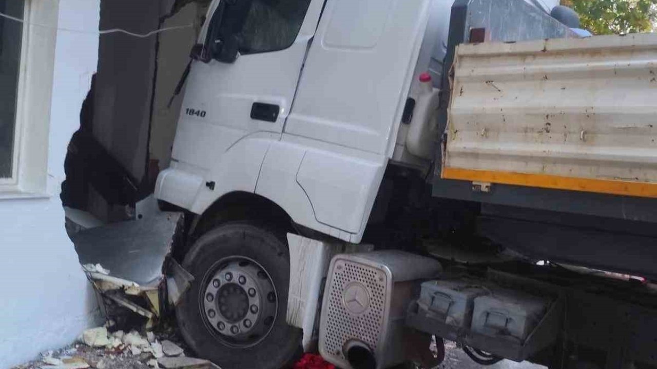 Freni boşalan tır, direk ve otomobile ardından fırına çarptı: 5 keçi telef oldu