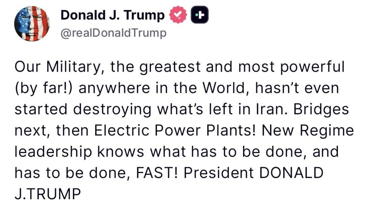 Donald Trump’tan İran’a Sert Uyarı: Sırada Köprüler ve Elektrik Santralleri Var