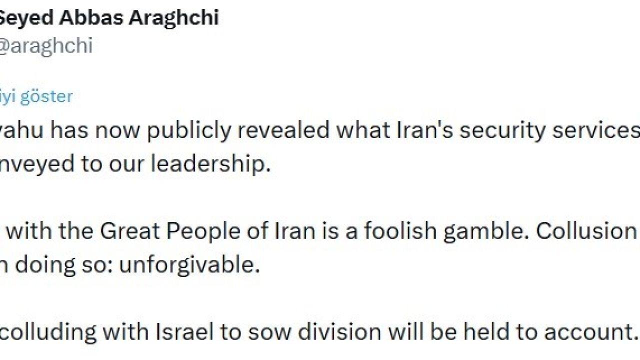 İran’dan BAE’ye Netanyahu Tepkisi: "Bu Aptalca Bir Kumardır"
