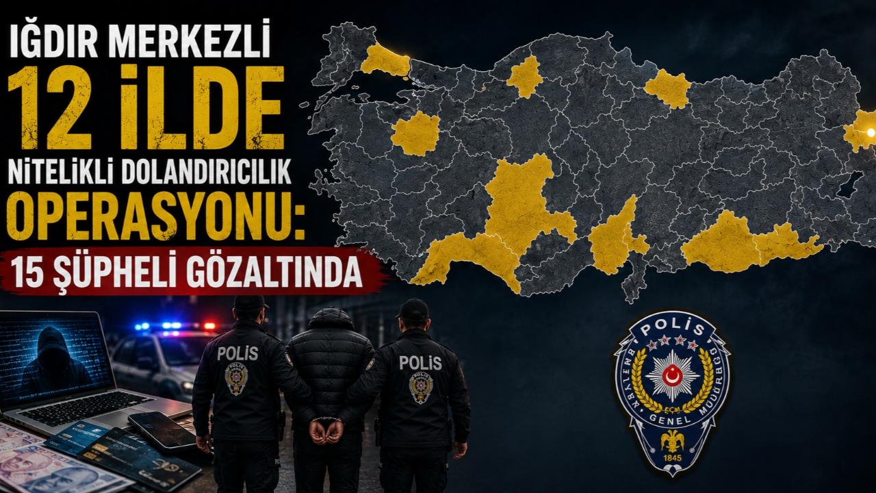 Iğdır Merkezli 12 İlde Nitelikli Dolandırıcılık Operasyonu: 15 Şüpheli Gözaltında