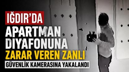 Iğdır'da Apartman Diyafonuna Zarar Veren Zanlı Güvenlik Kamerasına Yakalandı