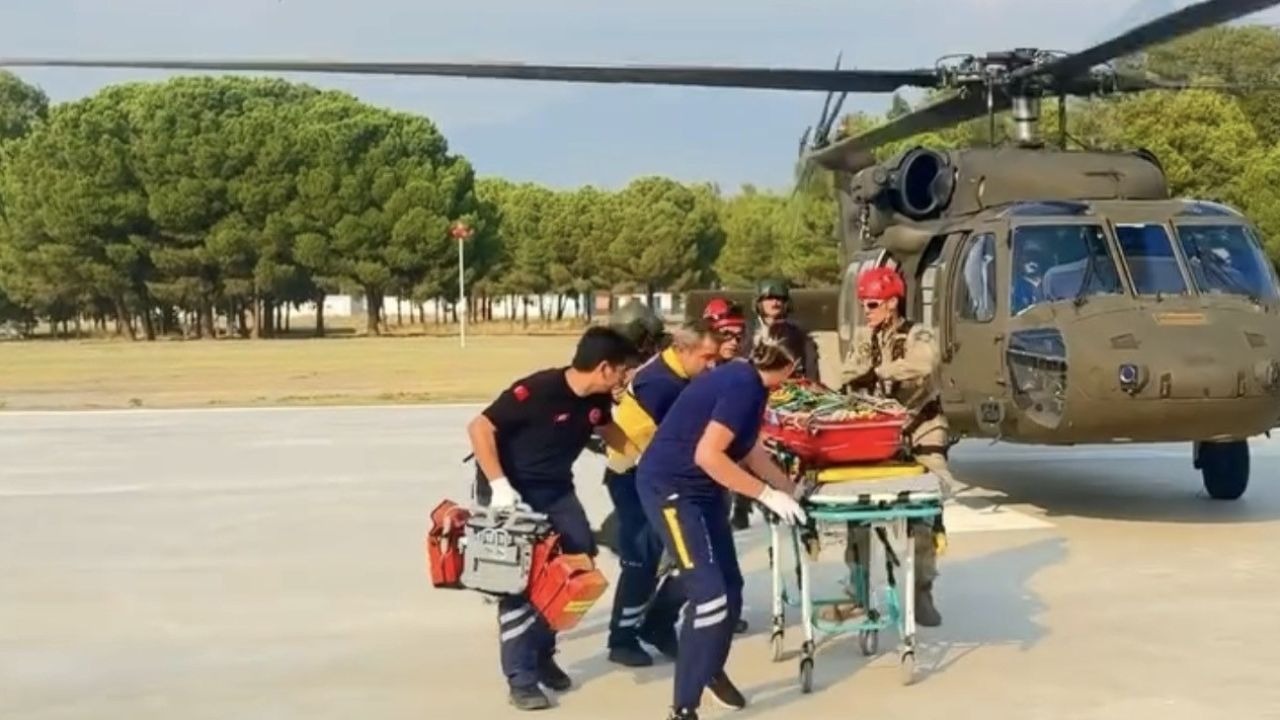 Doğa yürüyüşçüsü askeri helikopterle kurtarıldı