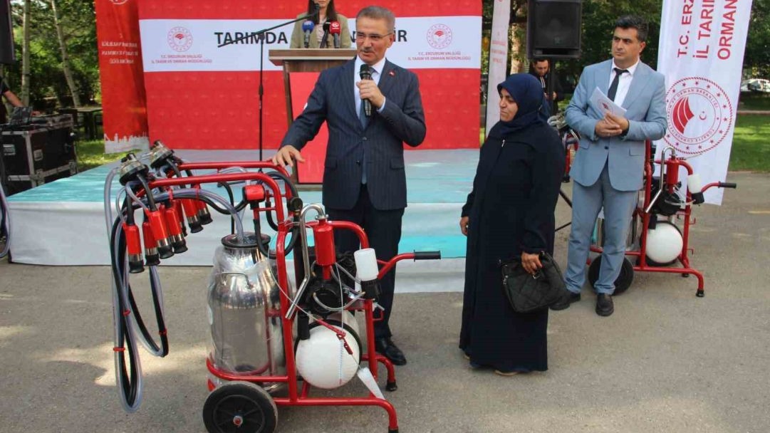 Erzurum'da Çiftçiye Yüzde 65 Hibeli Süt Sağım Makinesi
