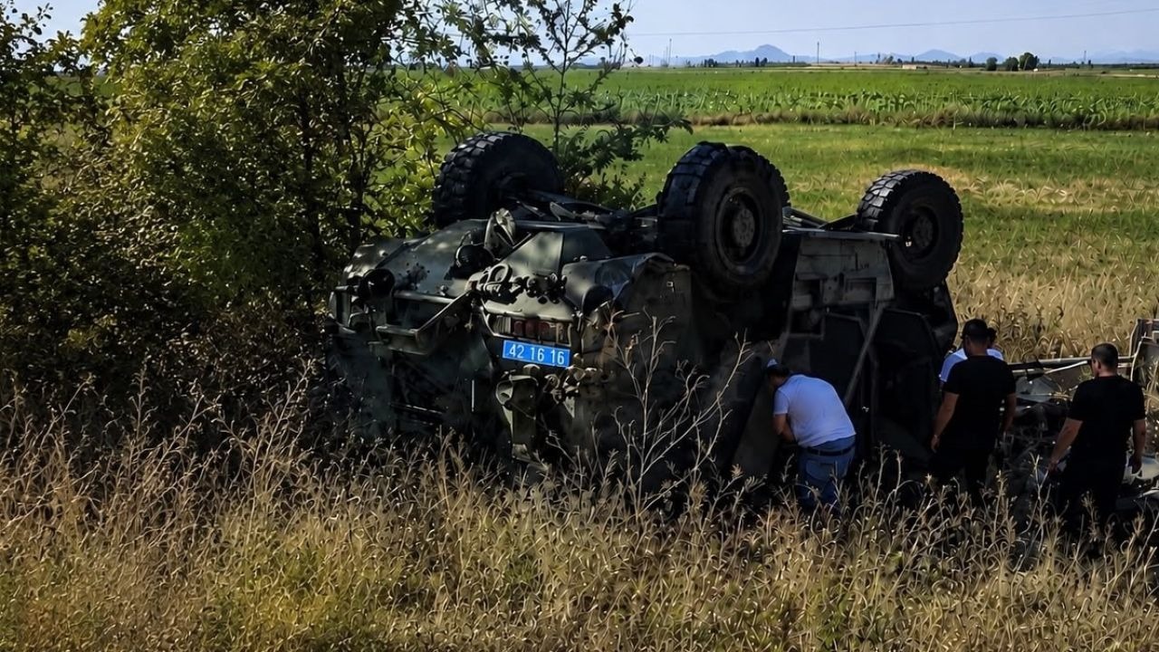 Konya Ereğli'de Askeri Araç Devrildi: 1 Personel Yaralı