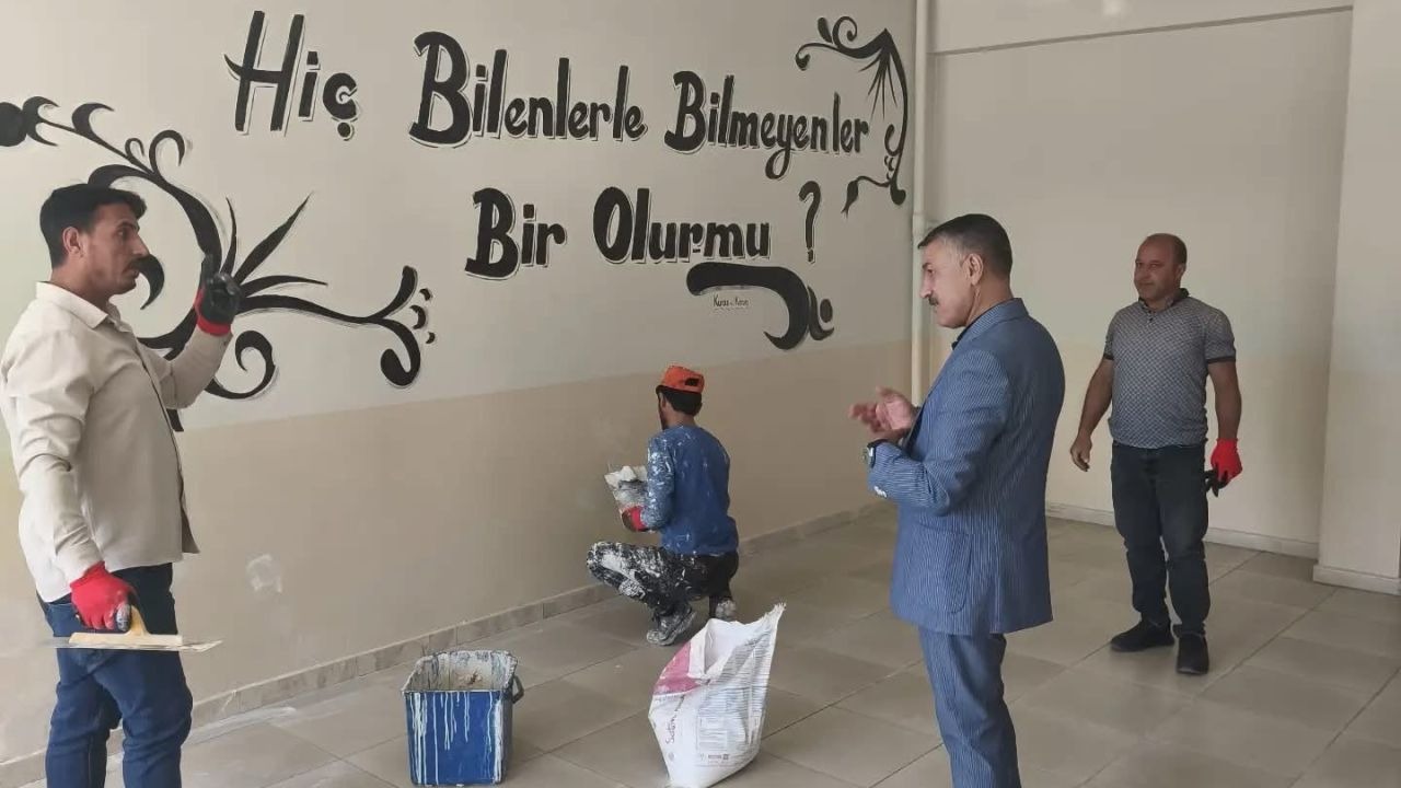 Patnos’ta tatille birlikte okullarda tadilat çalışması başladı